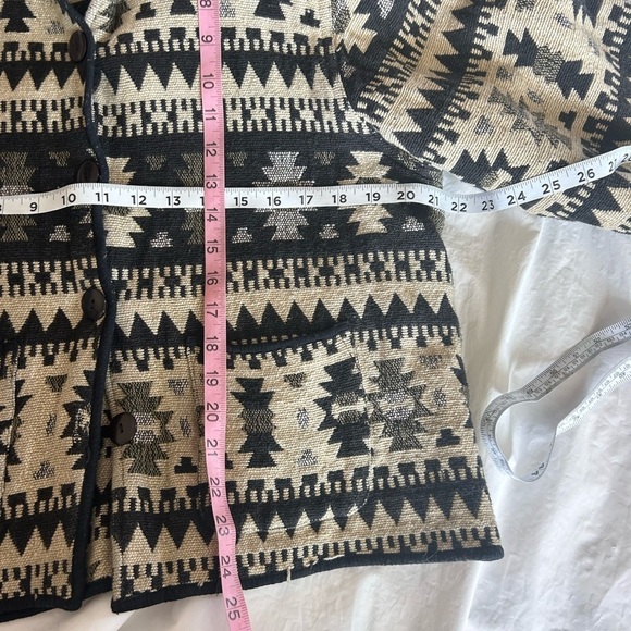 JANE ASHLEY VTG Southwest Western Aztec Cotton Tapestry Jacket Womens Size XL - Picture 10 of 11